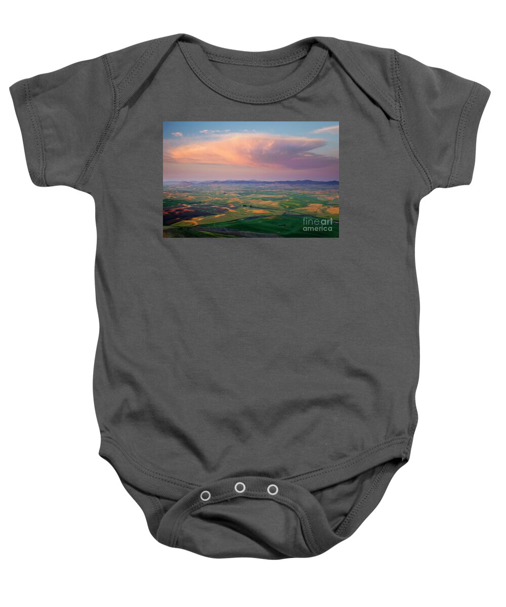 Palouse Baby Onesie featuring the photograph Sunset Storm #1 by Michael Dawson