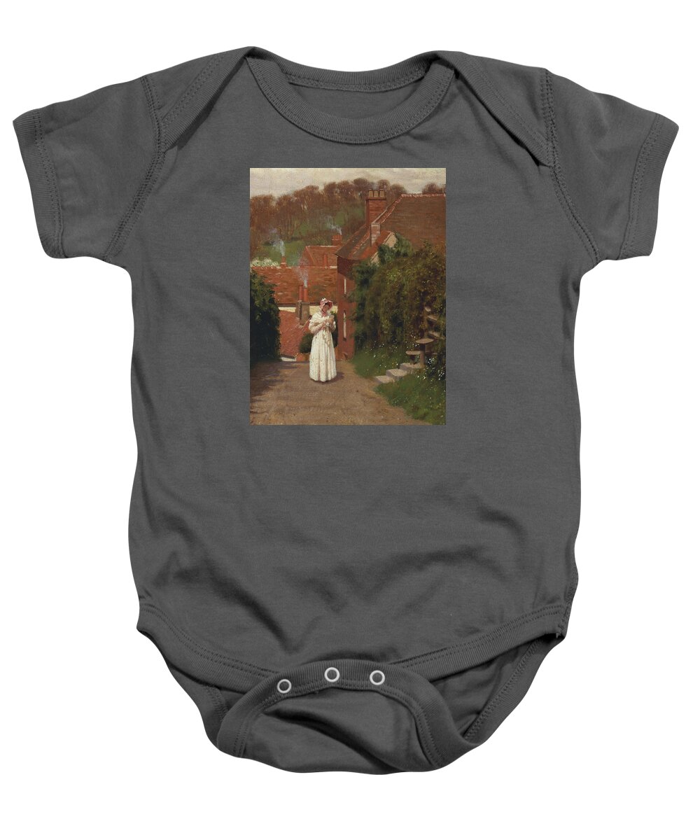 Female Baby Onesie featuring the painting The Love Letter by Edmund Blair Leighton