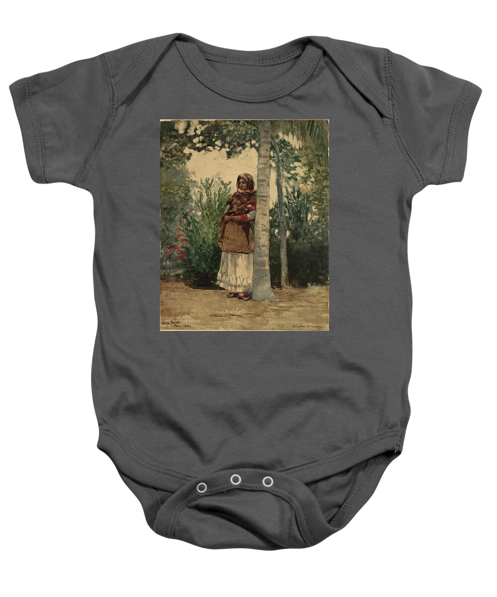 Winslow Homer Baby Onesie featuring the painting Under a Palm Tree #3 by Winslow Homer
