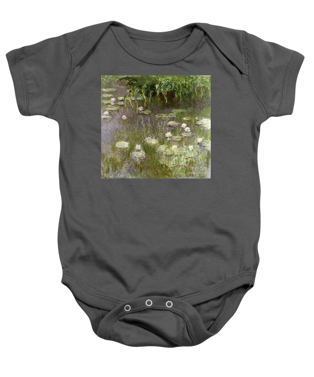 Waterlilies Baby Onesie featuring the painting Waterlilies at Midday by Claude Monet