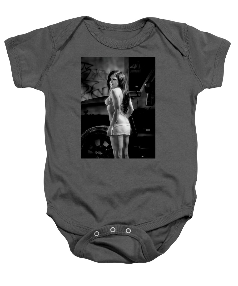 Model Baby Onesie featuring the photograph Who Me #1 by Kevin Cable