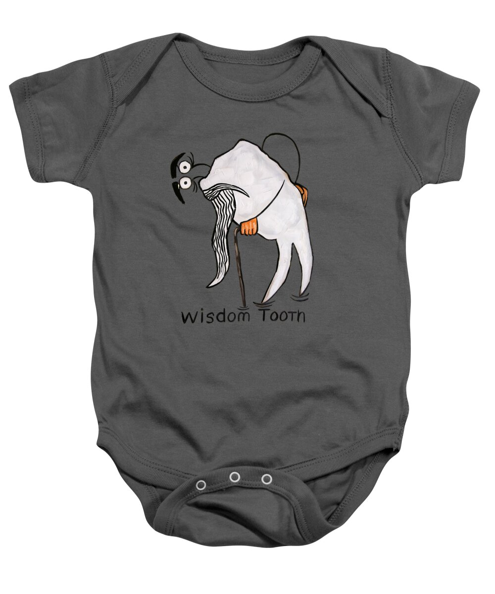  Wisdom Tooth T-shirts Baby Onesie featuring the painting Wisdom Tooth by Anthony Falbo