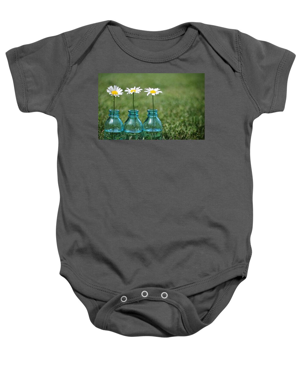 Daisy Baby Onesie featuring the digital art Daisy #10 by Super Lovely