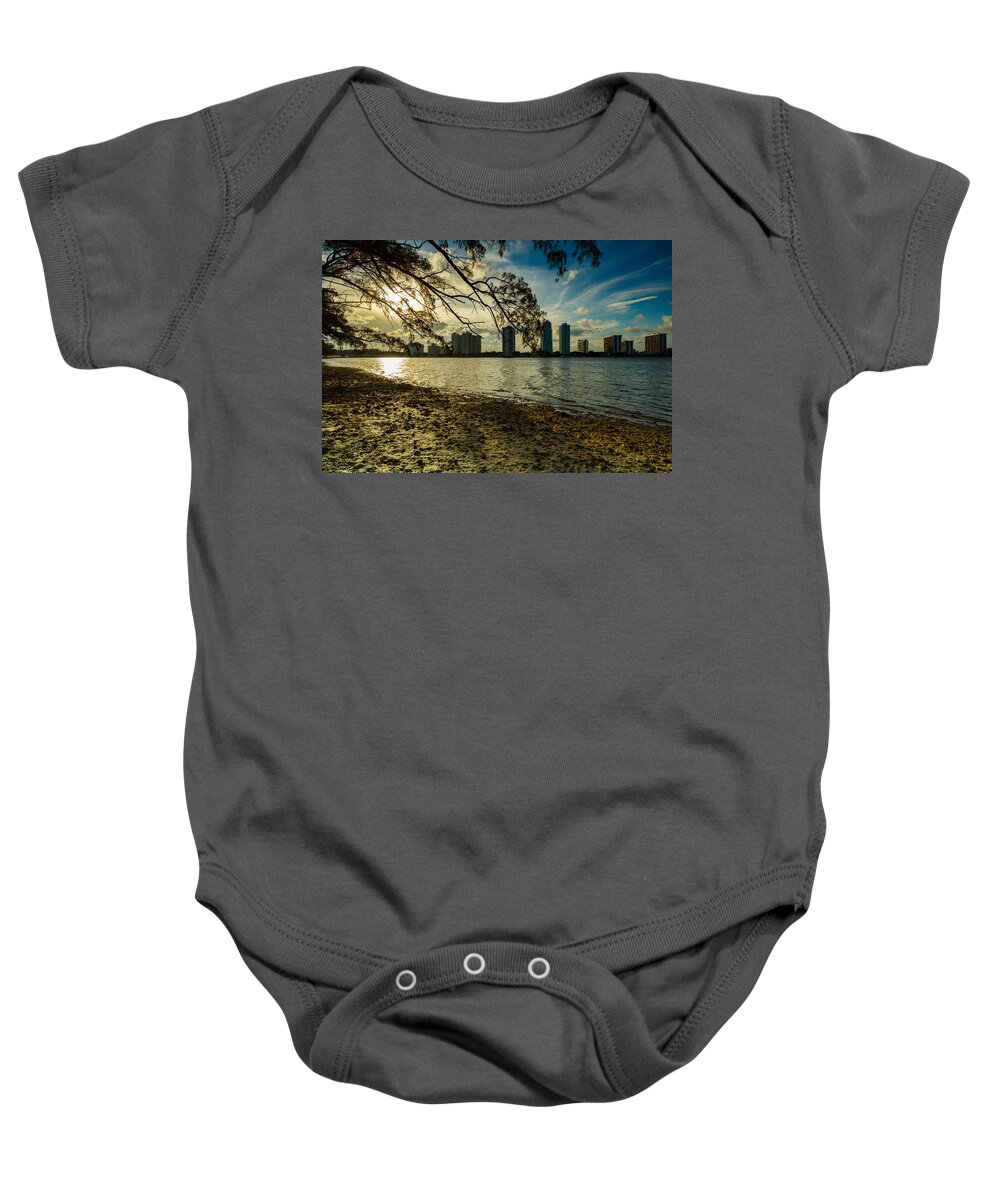 Architecture Baby Onesie featuring the photograph Miami Skyline #18 by Raul Rodriguez