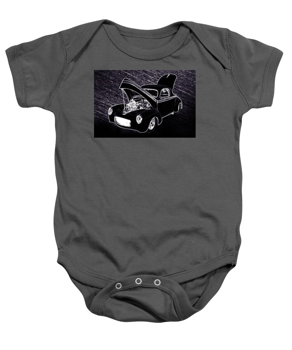 1941 Willys Coope Baby Onesie featuring the photograph 1941 Willys Coope Classic Car Drawing 1242.01 by M K Miller