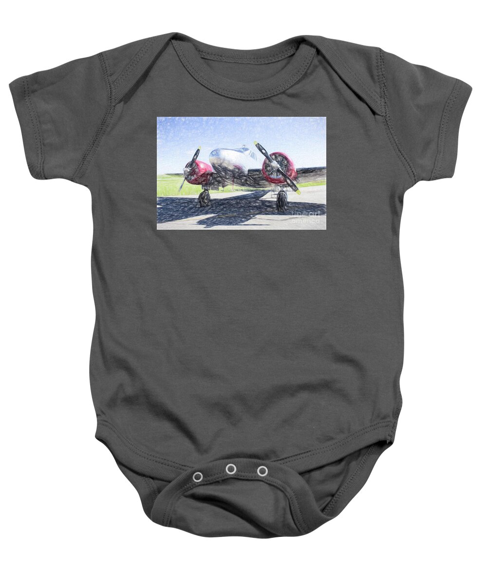 1943. Aircraft Baby Onesie featuring the painting 1943 Aircraft by Steven Parker