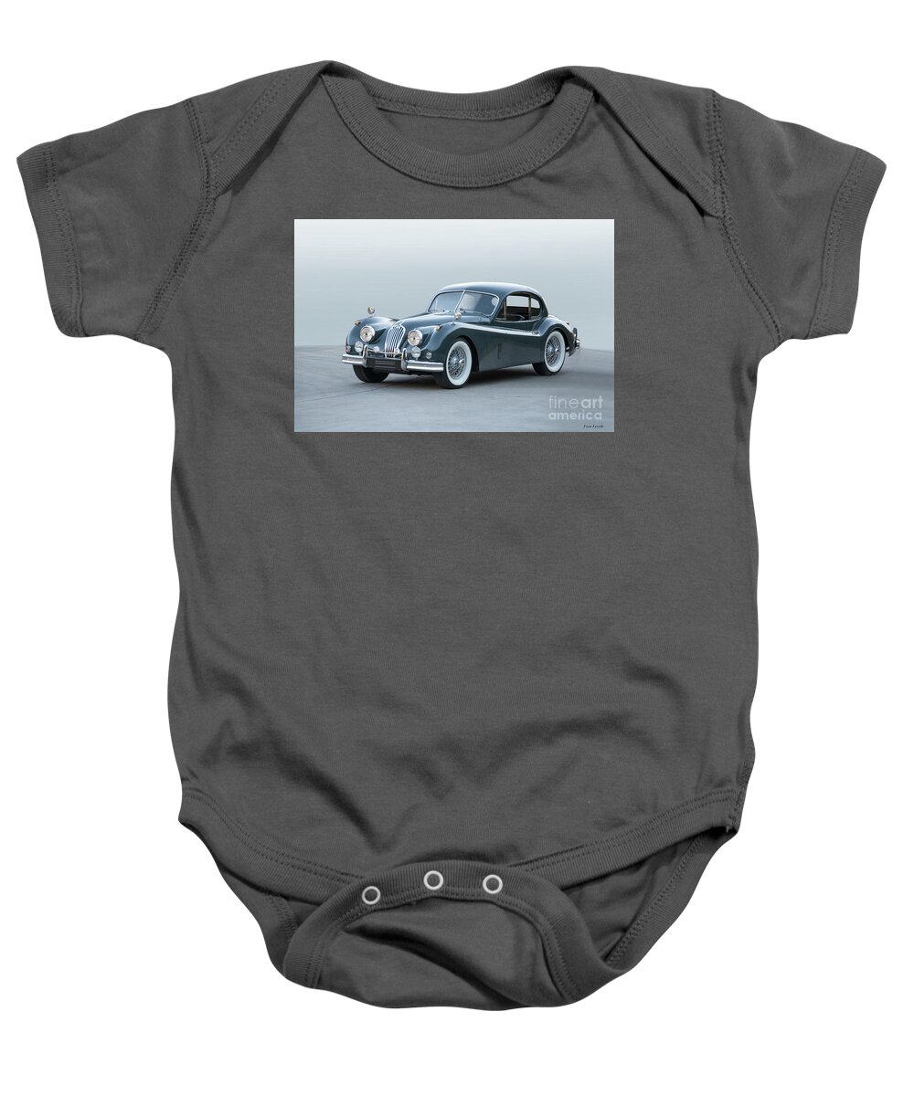 Auto Baby Onesie featuring the photograph 1955 Jaguar SK 140 Coupe by Dave Koontz