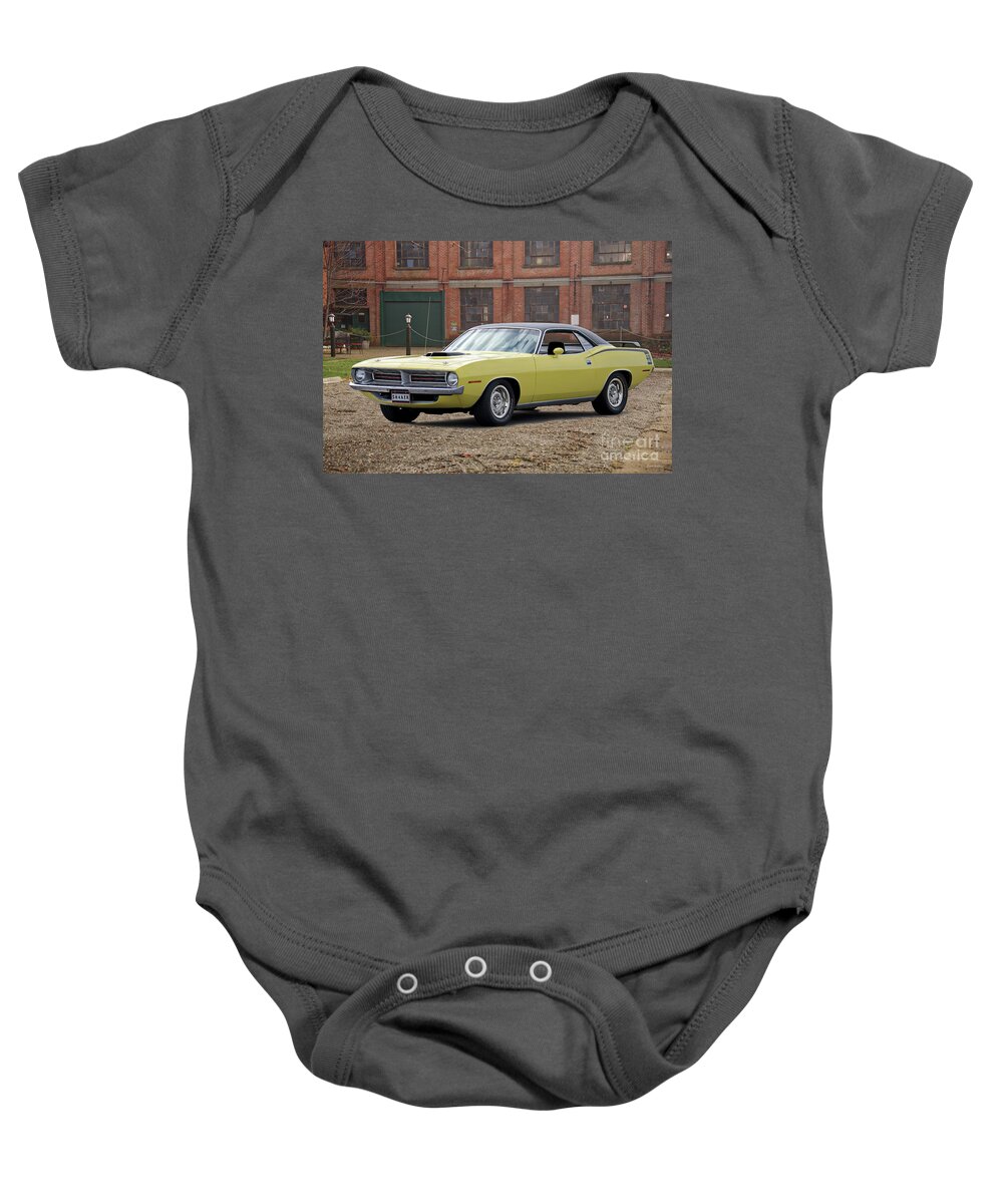  Automobile Baby Onesie featuring the photograph 1970 Plymouth Barracuda 440-6 by Dave Koontz