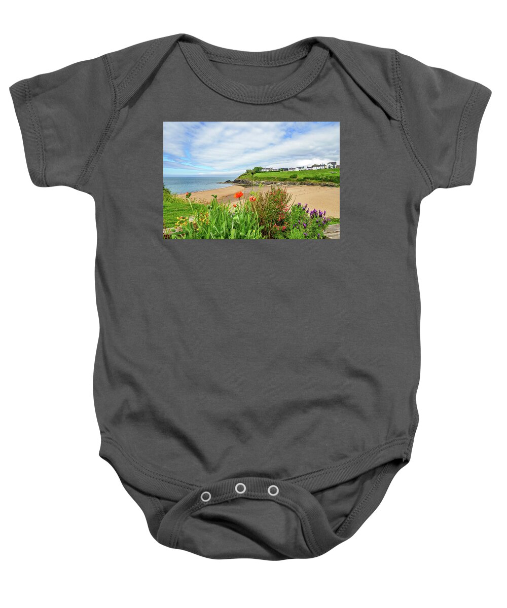 Aberporth Baby Onesie featuring the photograph Aberporth Bay #2 by Mark Llewellyn