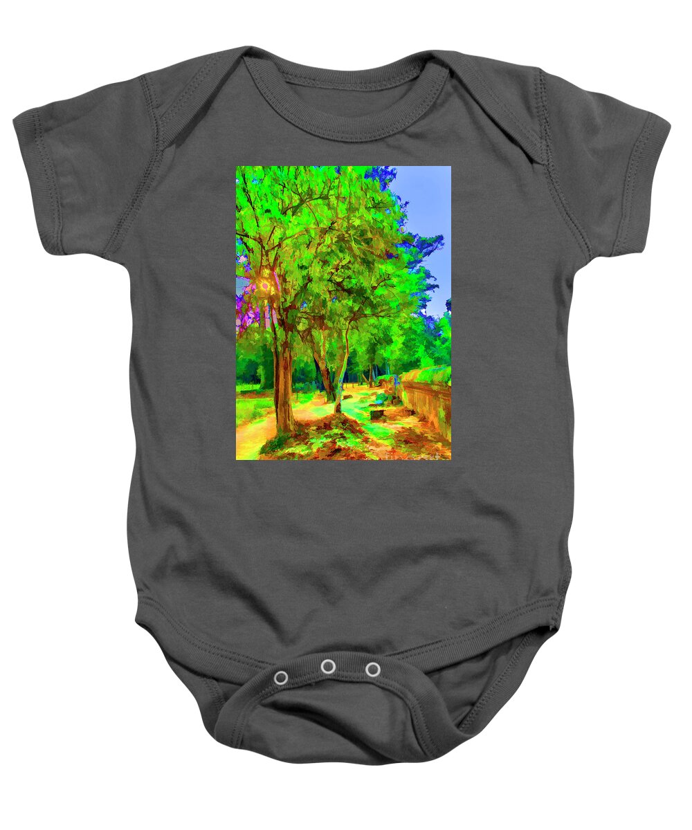 Cambodia Temples Landscapes Baby Onesie featuring the photograph Along the Way #2 by Rick Bragan