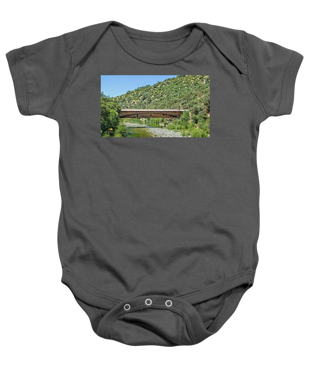 Bridgeport Baby Onesie featuring the photograph Covered Bridge #2 by Jim Thompson