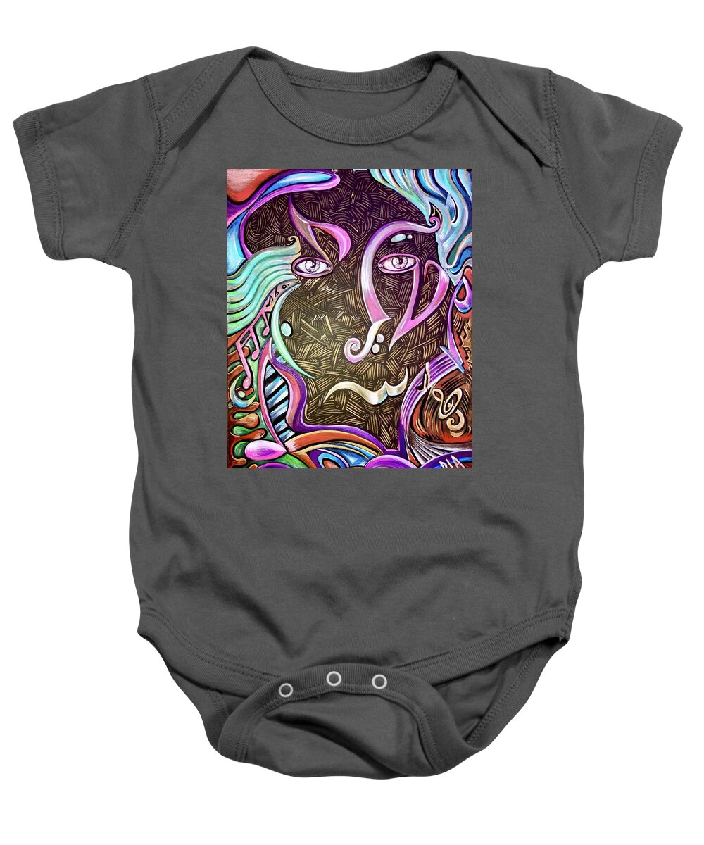 Music Baby Onesie featuring the painting Gifted #1 by Artist RiA