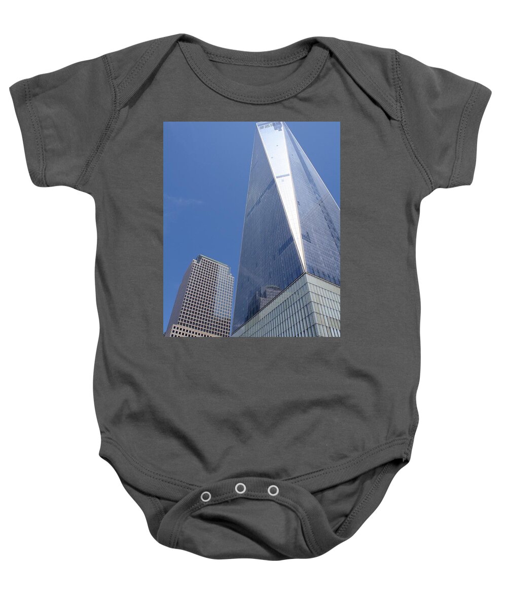 One World Trade Center Baby Onesie featuring the photograph One World Trade Center by Flavia Westerwelle