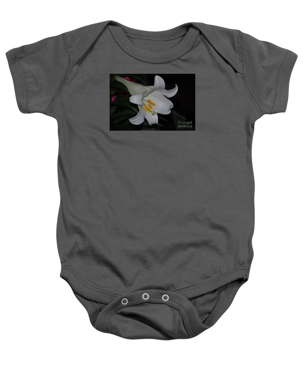 Lily Baby Onesie featuring the photograph Purity #2 by Nona Kumah
