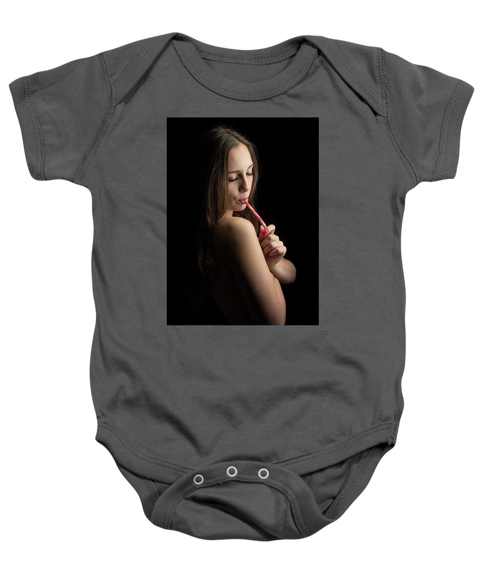 Sexy Baby Onesie featuring the photograph sexy Christmas #2 by La Bella Vita Boudoir