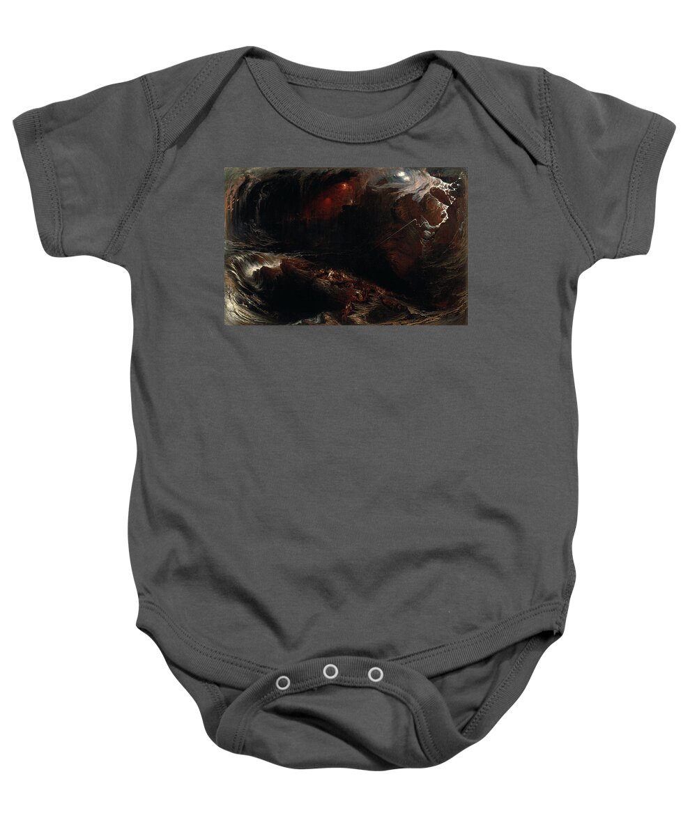 John Martin Baby Onesie featuring the painting The Deluge #2 by John Martin
