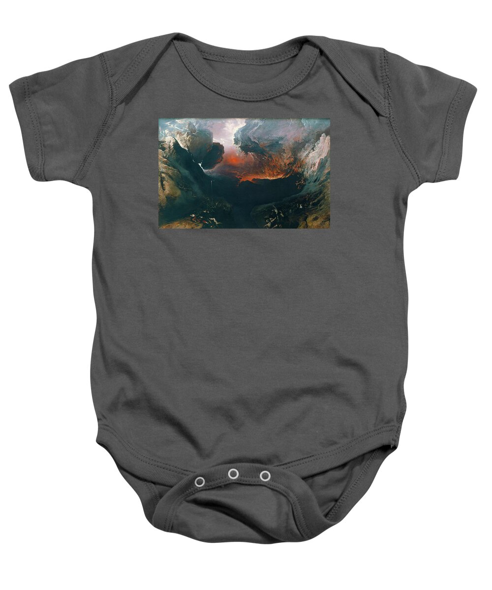 John Martin. English. Romanticism. Revelation. Apocalypse. Tate Gallery. London Baby Onesie featuring the painting The Great Day Of His Wrath by Troy Caperton