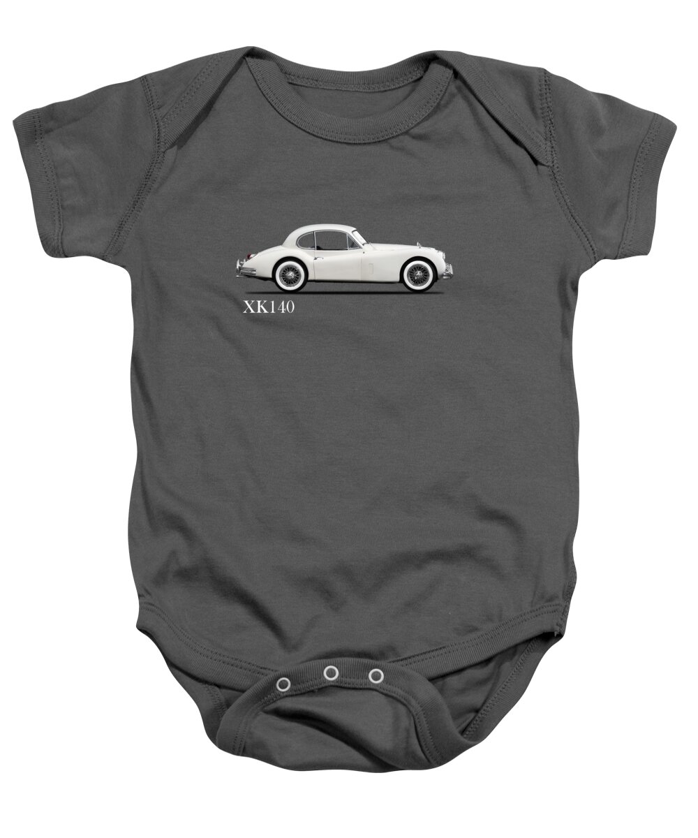 Jaguar Xk140 Baby Onesie featuring the photograph The XK140 by Mark Rogan