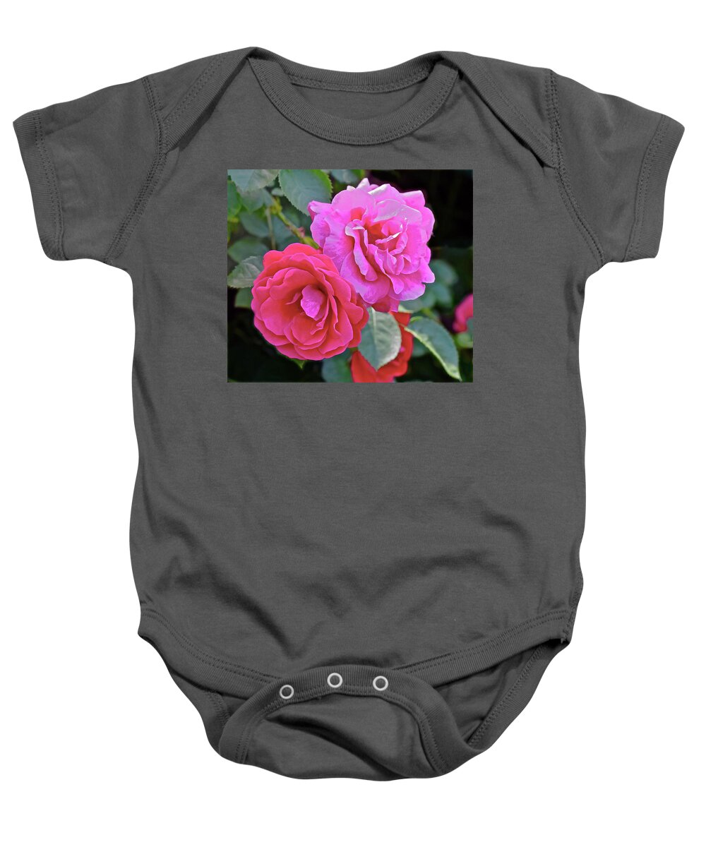 Roses Baby Onesie featuring the photograph 2016 Early June Rose Duo by Janis Senungetuk