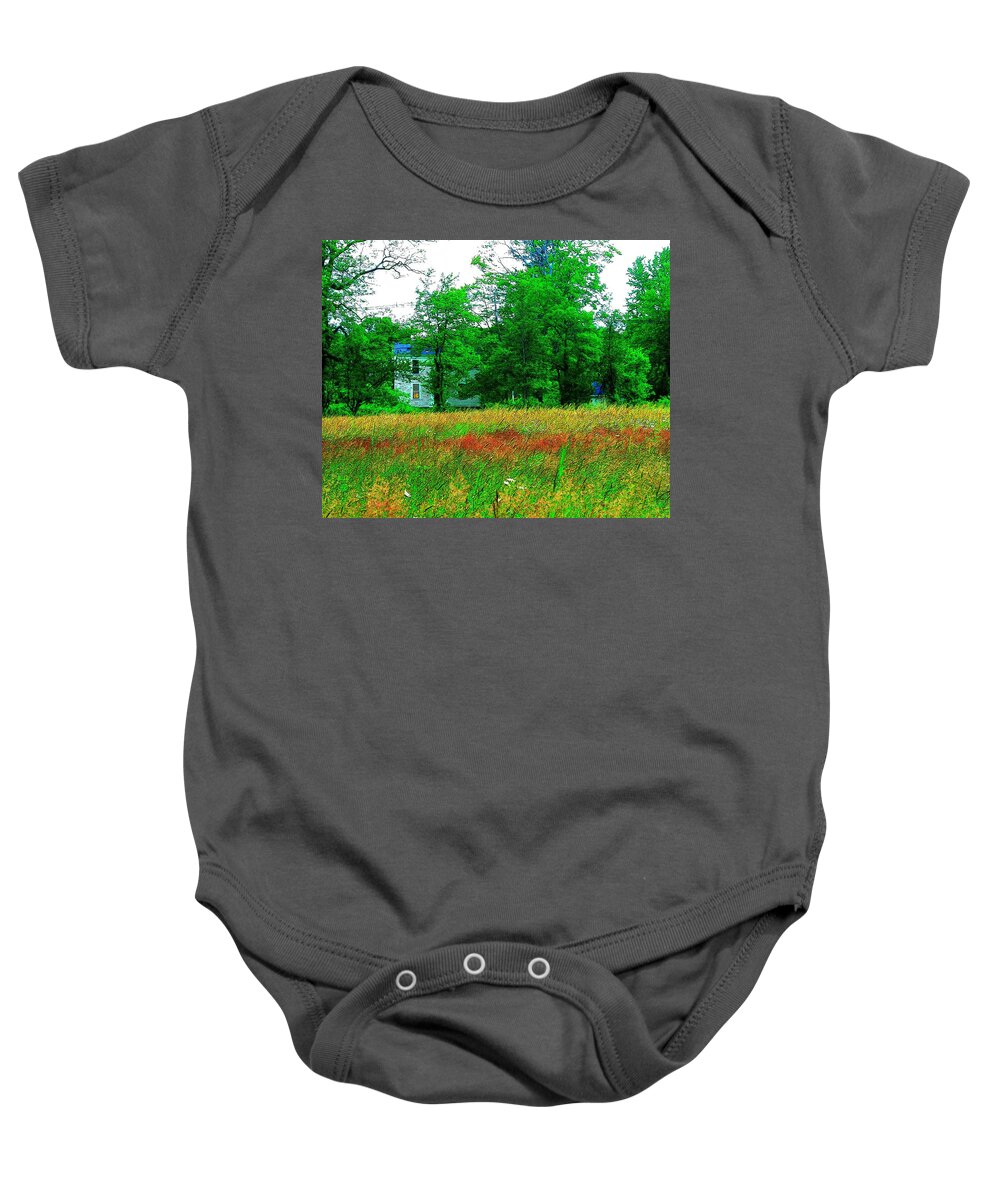 Warren Woods Baby Onesie featuring the painting 22 Eliot from Eliot St Field by Cliff Wilson