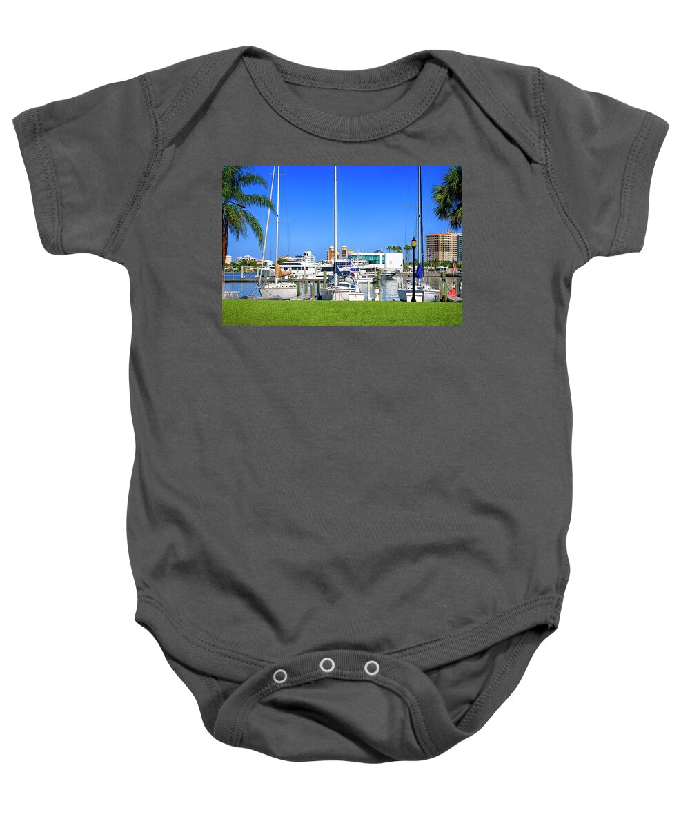 Bayfront Baby Onesie featuring the photograph Marina Jack, Sarasota FL #3 by Chris Smith