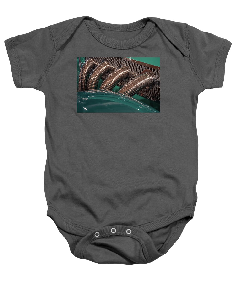 Transportation Baby Onesie featuring the photograph Pipes #3 by Stewart Helberg