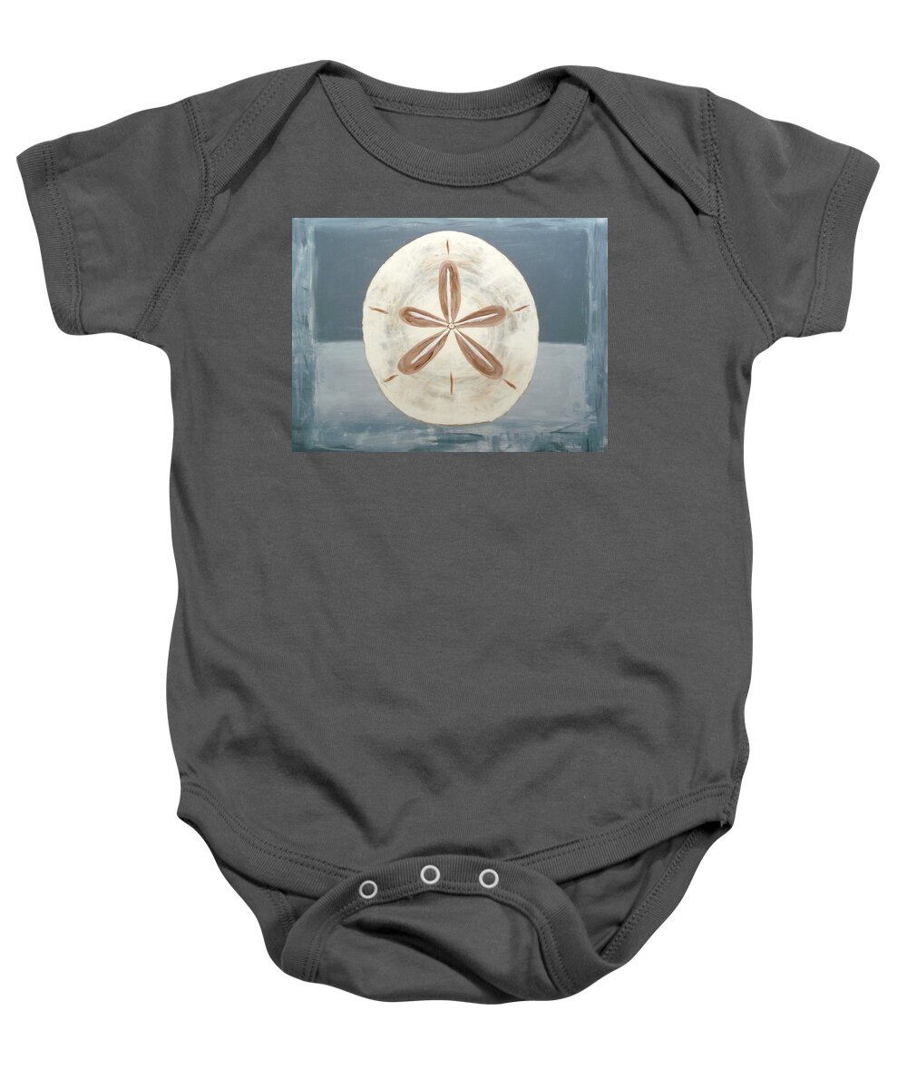 Sand Baby Onesie featuring the painting Sand Dollar by Jamie Frier