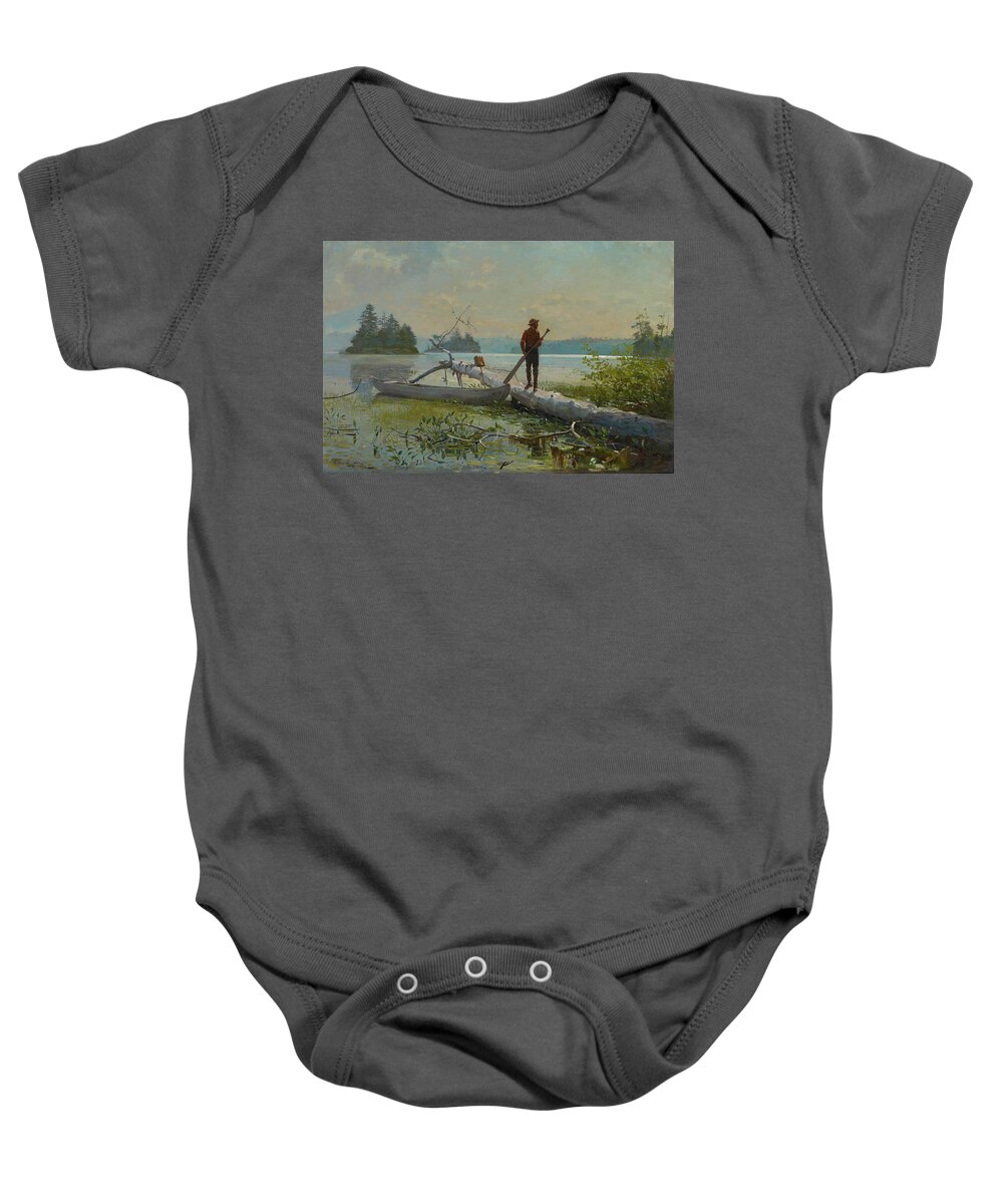 Winslow Homer Baby Onesie featuring the painting The Trapper #1 by Winslow Homer