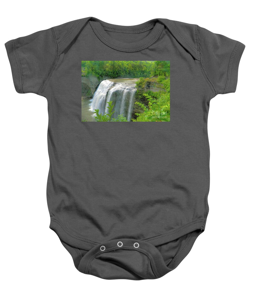 Waterfall Baby Onesie featuring the photograph Water Falls #3 by Raymond Earley