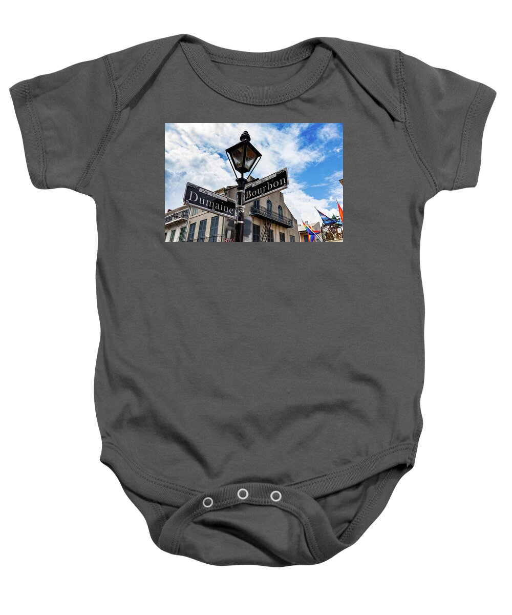 Bourbon Street Baby Onesie featuring the photograph French Quarter Cityscape #4 by Raul Rodriguez