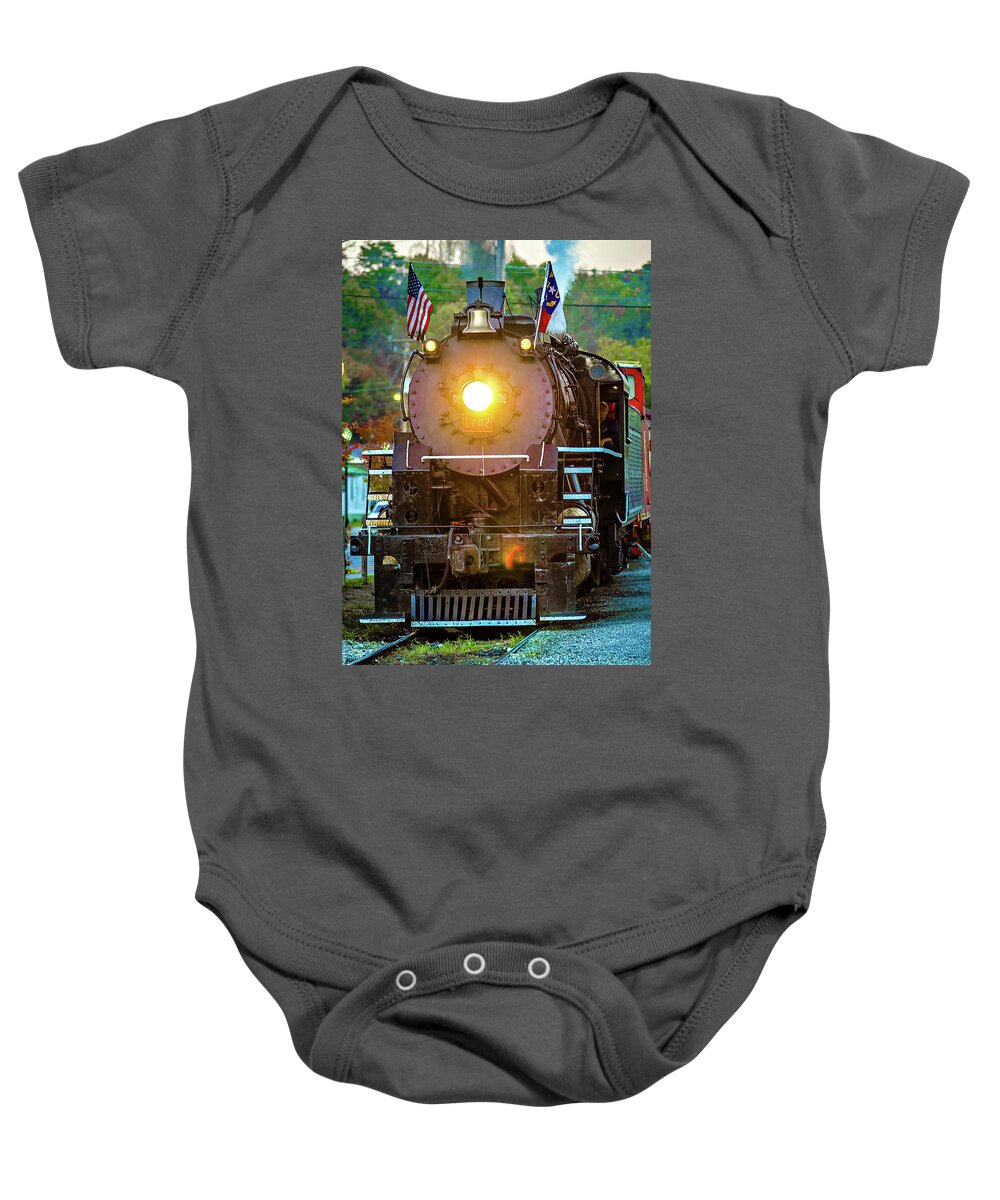Great Smoky Mountains Baby Onesie featuring the photograph Great Smoky Mountains Rail Road Train Ride #5 by Alex Grichenko