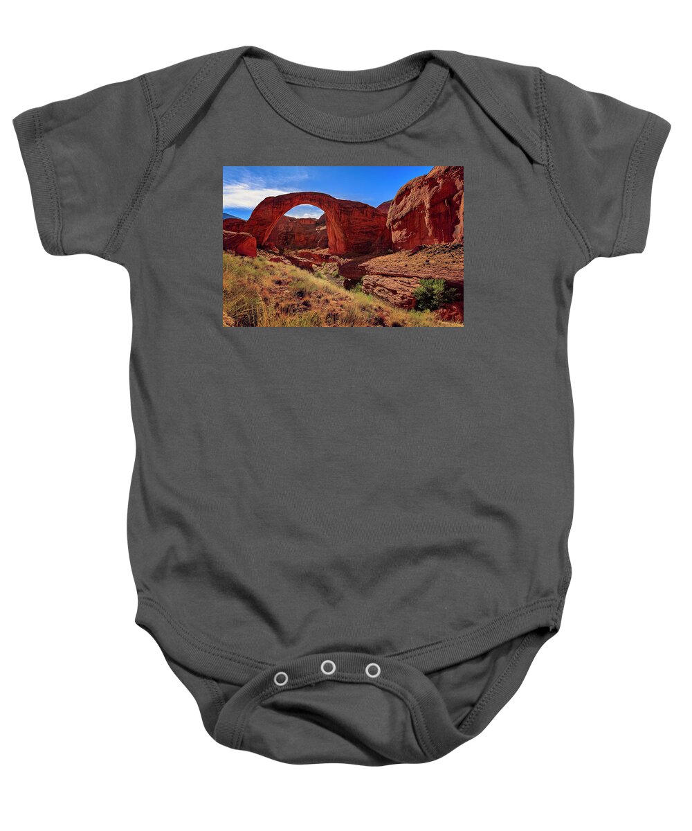 Arch Baby Onesie featuring the photograph Rainbow Bridge Monument #5 by Peter Lakomy