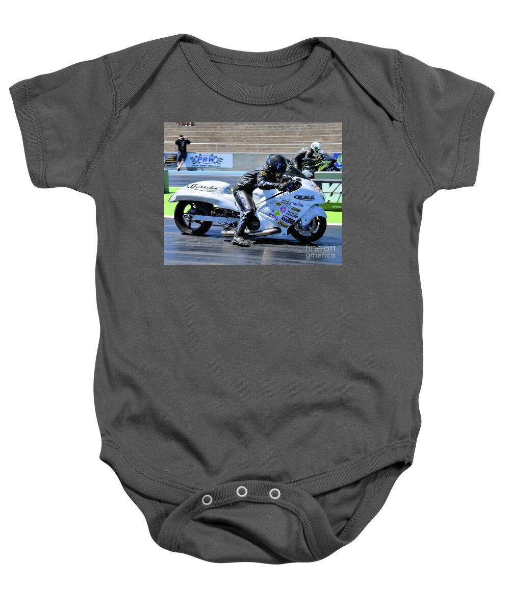 Motorcycle Baby Onesie featuring the photograph Mancup SGMP 2017 by JT #54 by Jack Norton