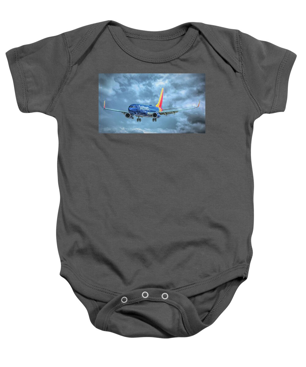 737 Baby Onesie featuring the photograph 737 by Guy Whiteley