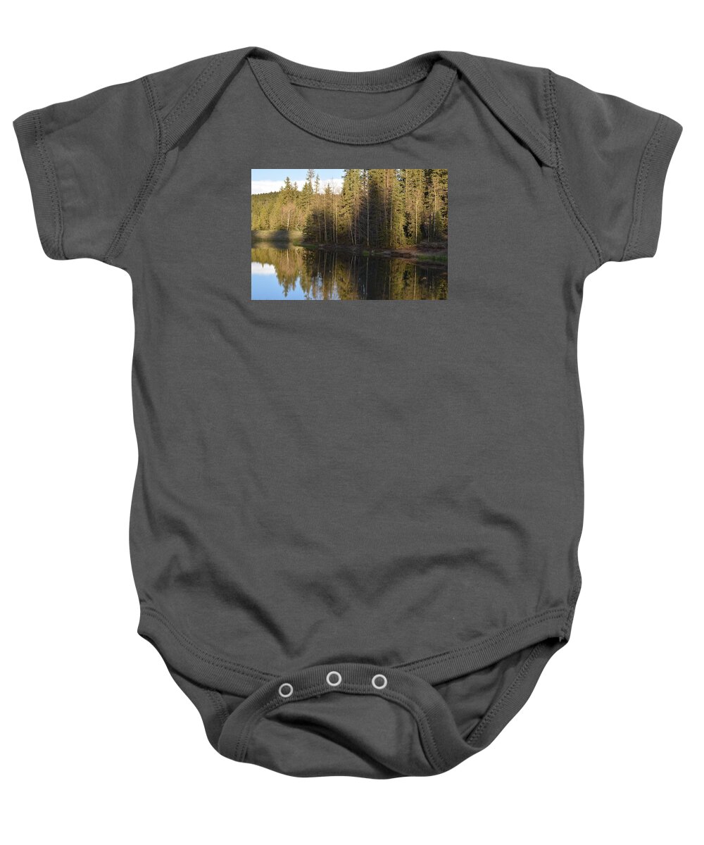 Blue Baby Onesie featuring the photograph Shadow Reflection Kiddie Pond Divide CO by Margarethe Binkley