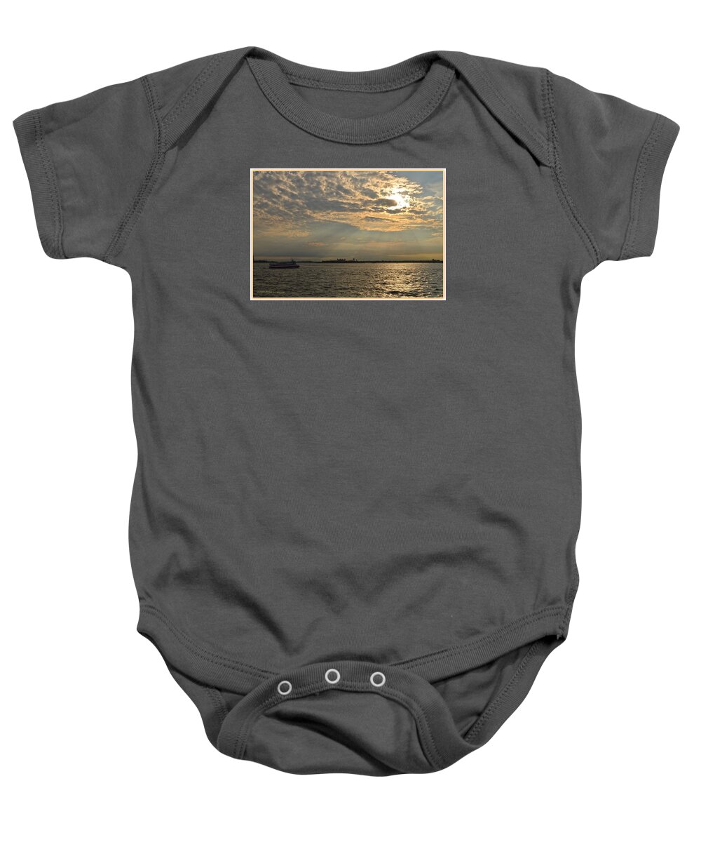 Evening Baby Onesie featuring the photograph A evening with Hudson River by Sonali Gangane