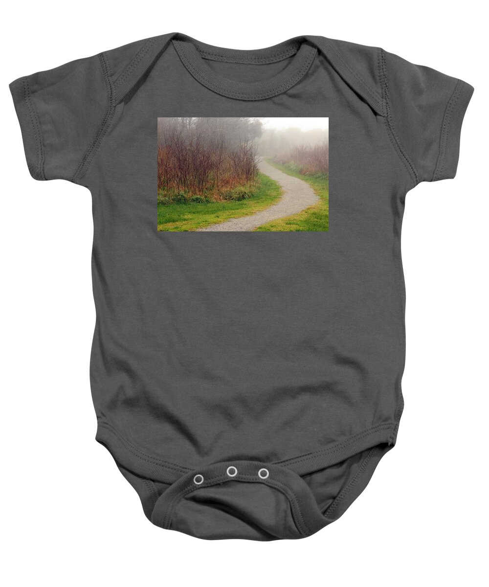 Fog Baby Onesie featuring the photograph A Foggy Path by Travis Rogers