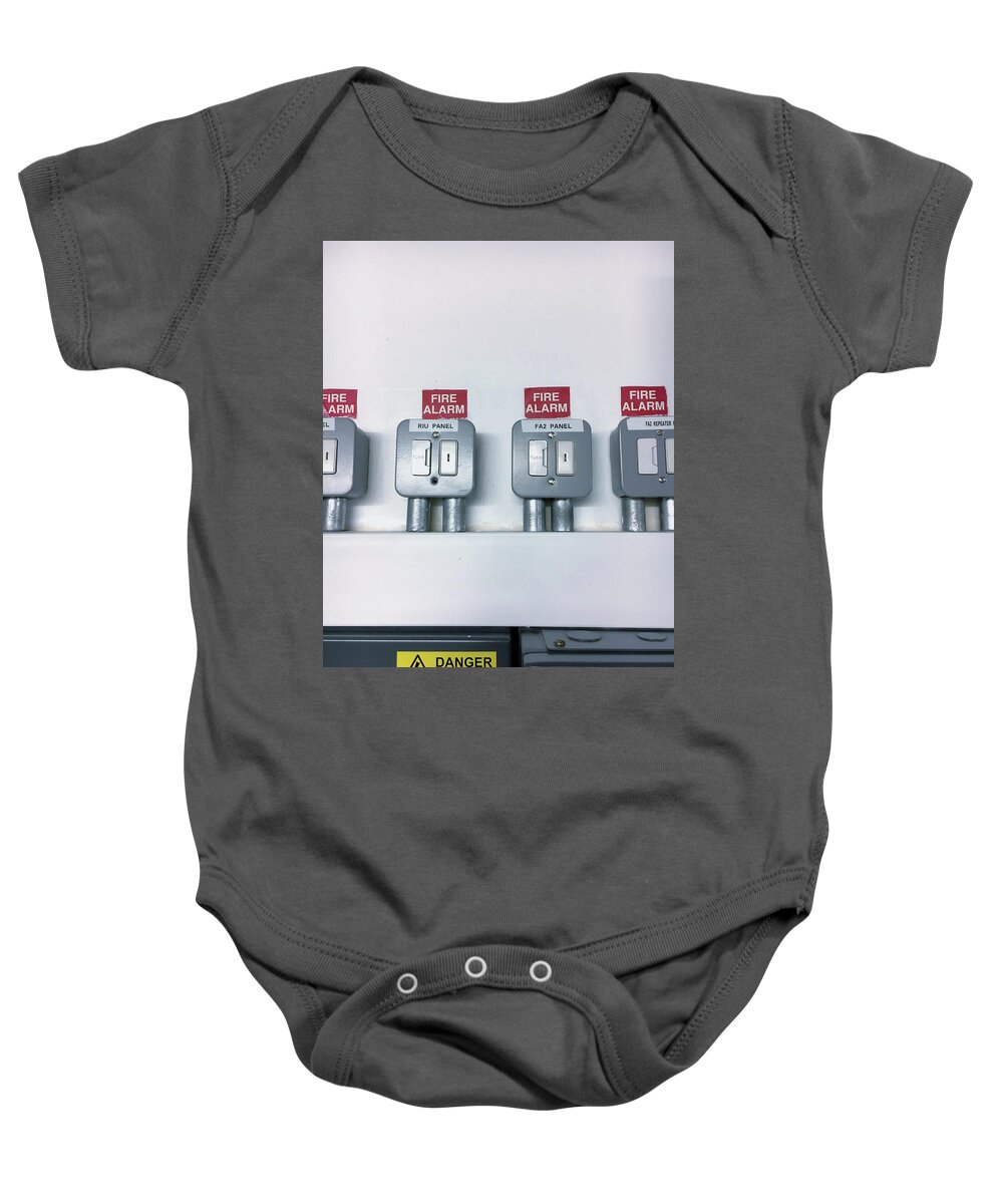 Automatic Baby Onesie featuring the photograph A fuse box by Tom Gowanlock
