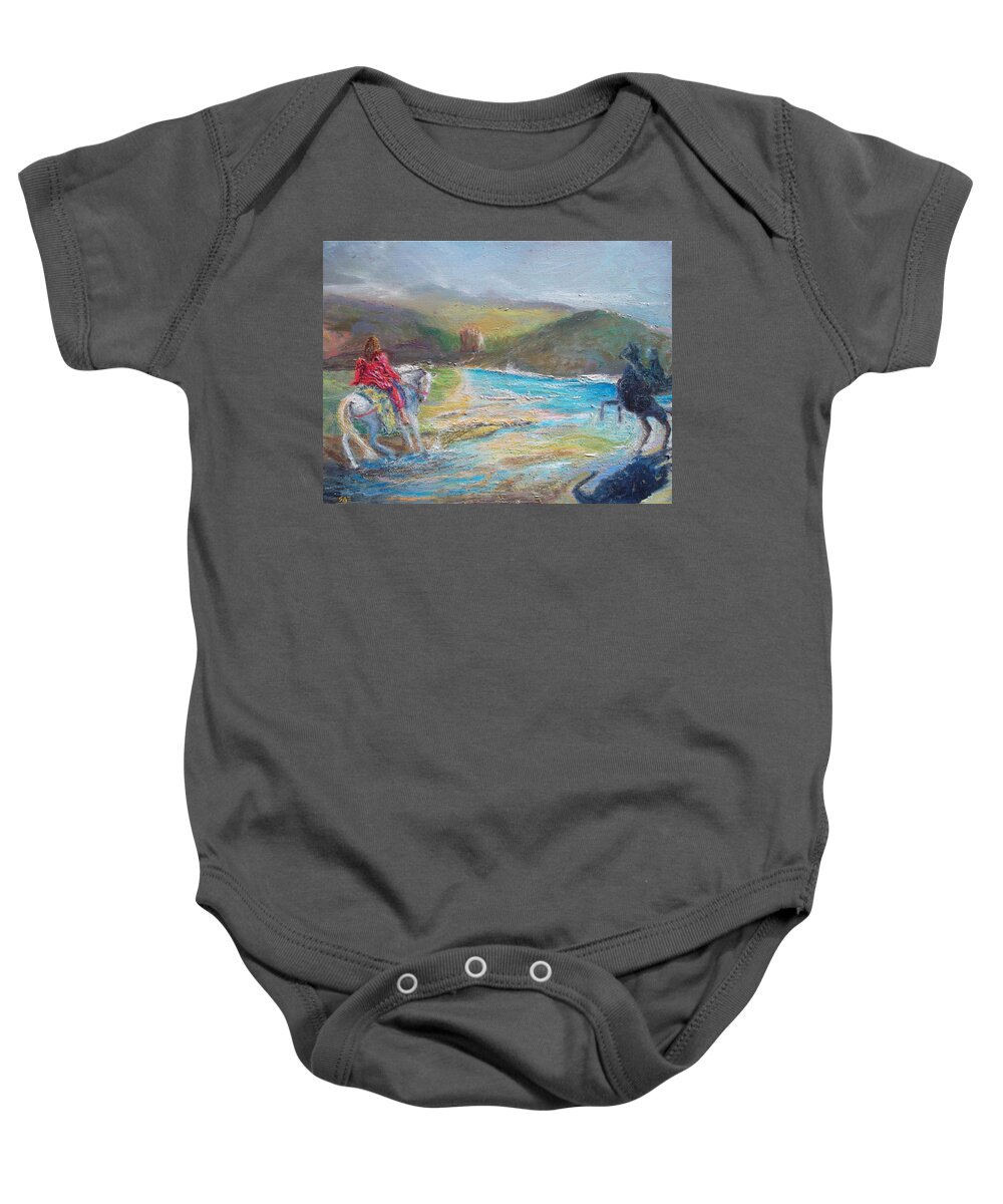 Symbolic Baby Onesie featuring the painting A Ghost Upon Your Path by Susan Esbensen