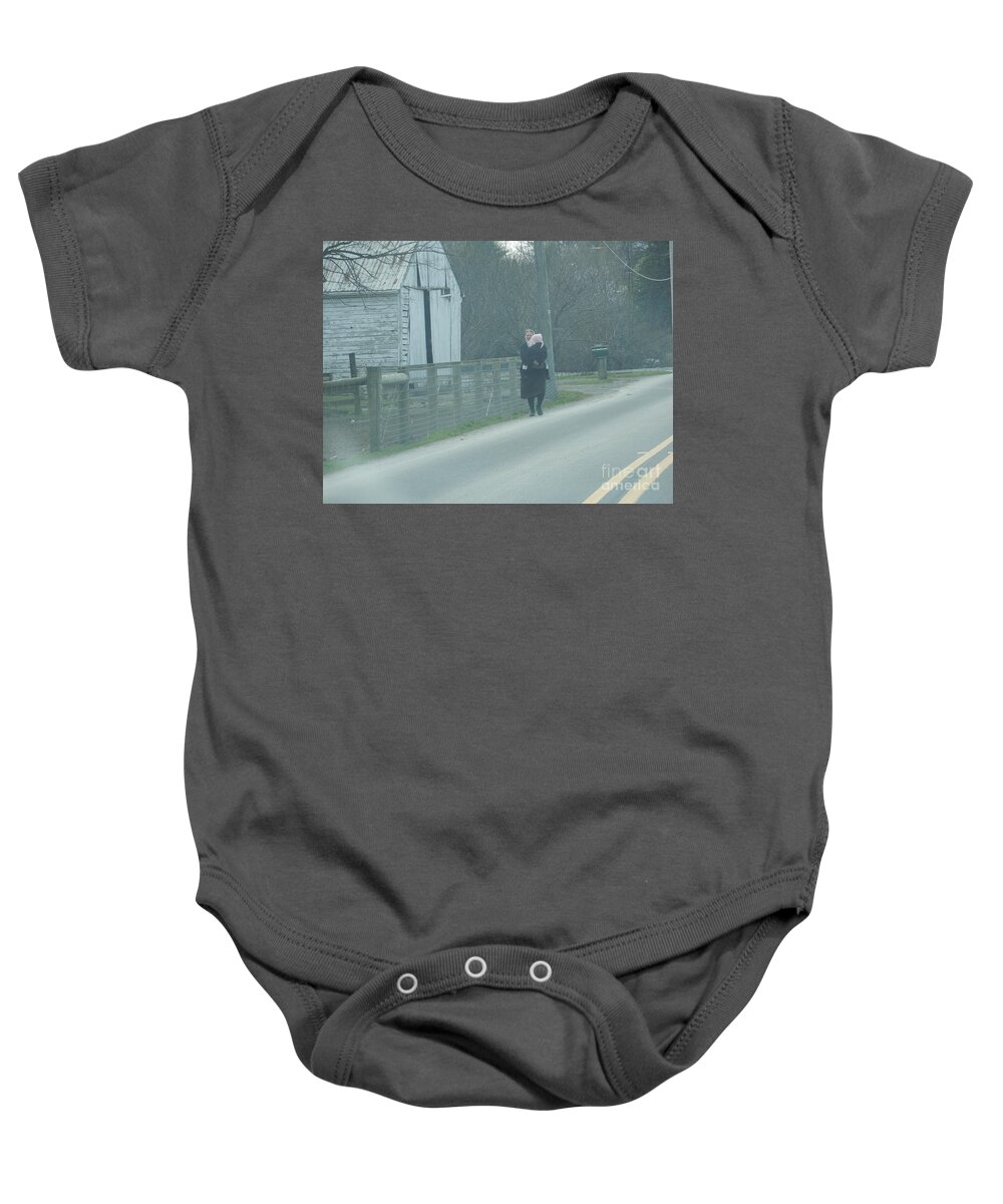 Amish Baby Onesie featuring the photograph A Long Day by Christine Clark