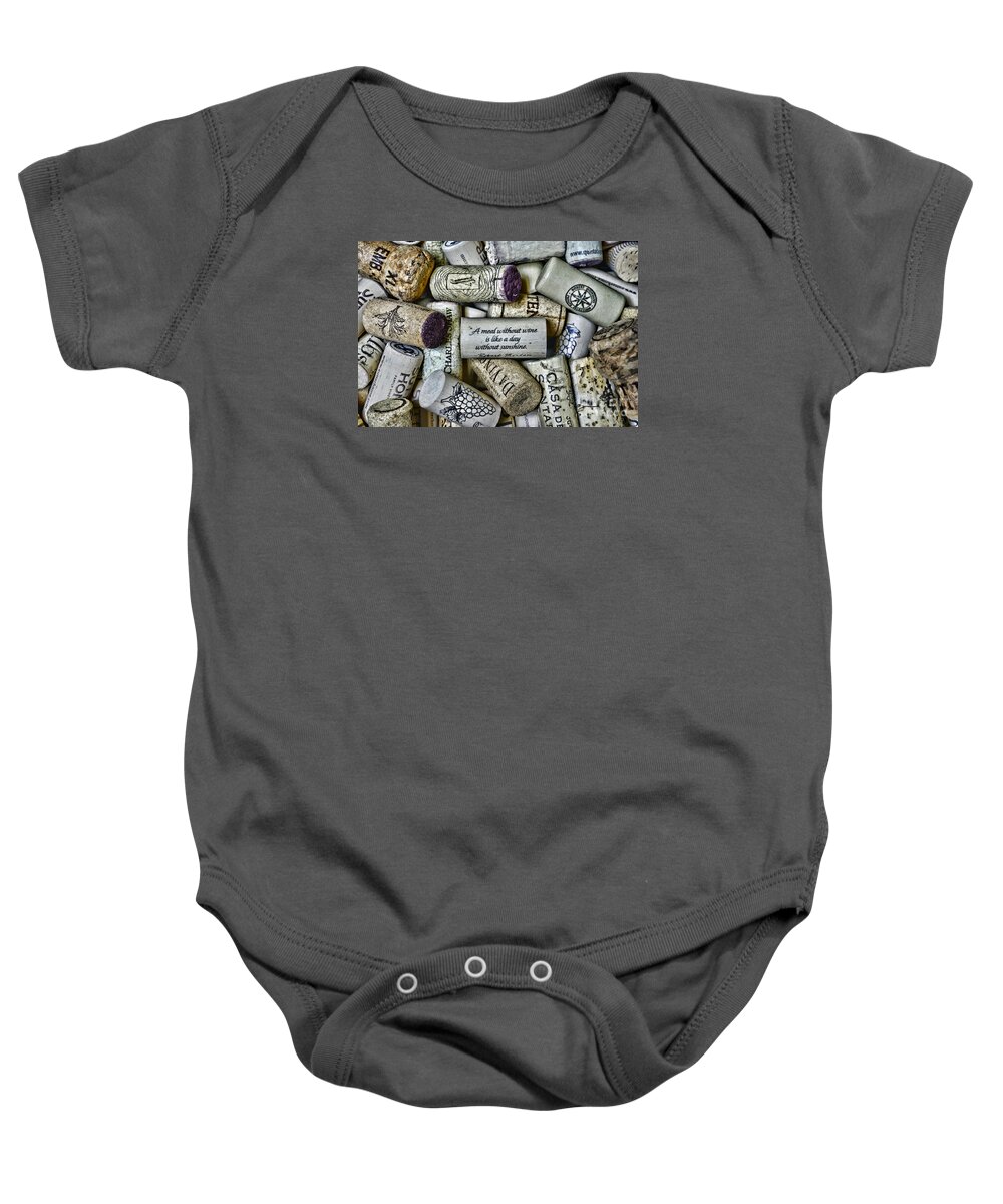 Paul Ward Baby Onesie featuring the photograph A meal without wine is like a day without sunshine. by Paul Ward