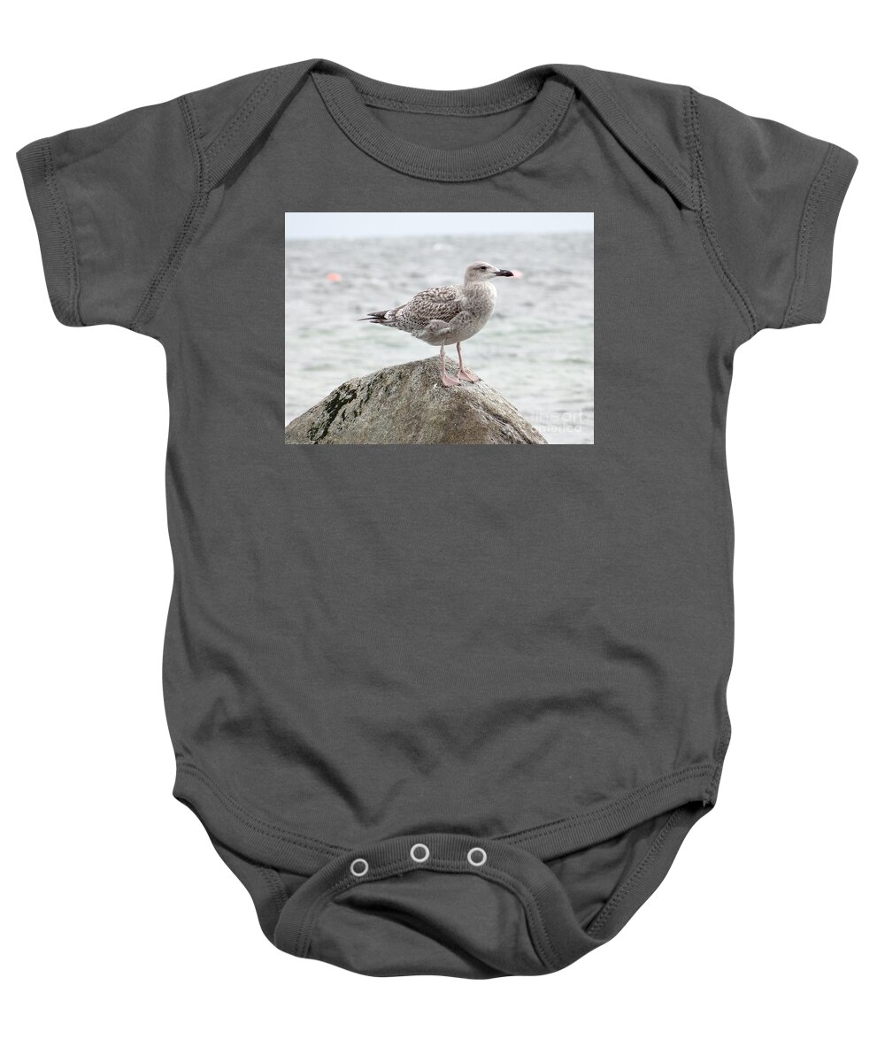 Gull Baby Onesie featuring the photograph A moment of rest by Karin Ravasio