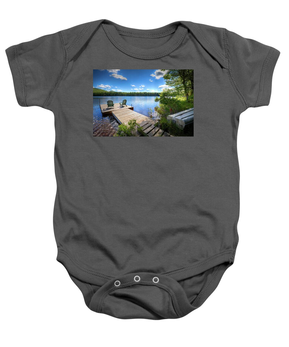 A Spring Day On West Lake Baby Onesie featuring the photograph A Spring Day on West Lake by David Patterson