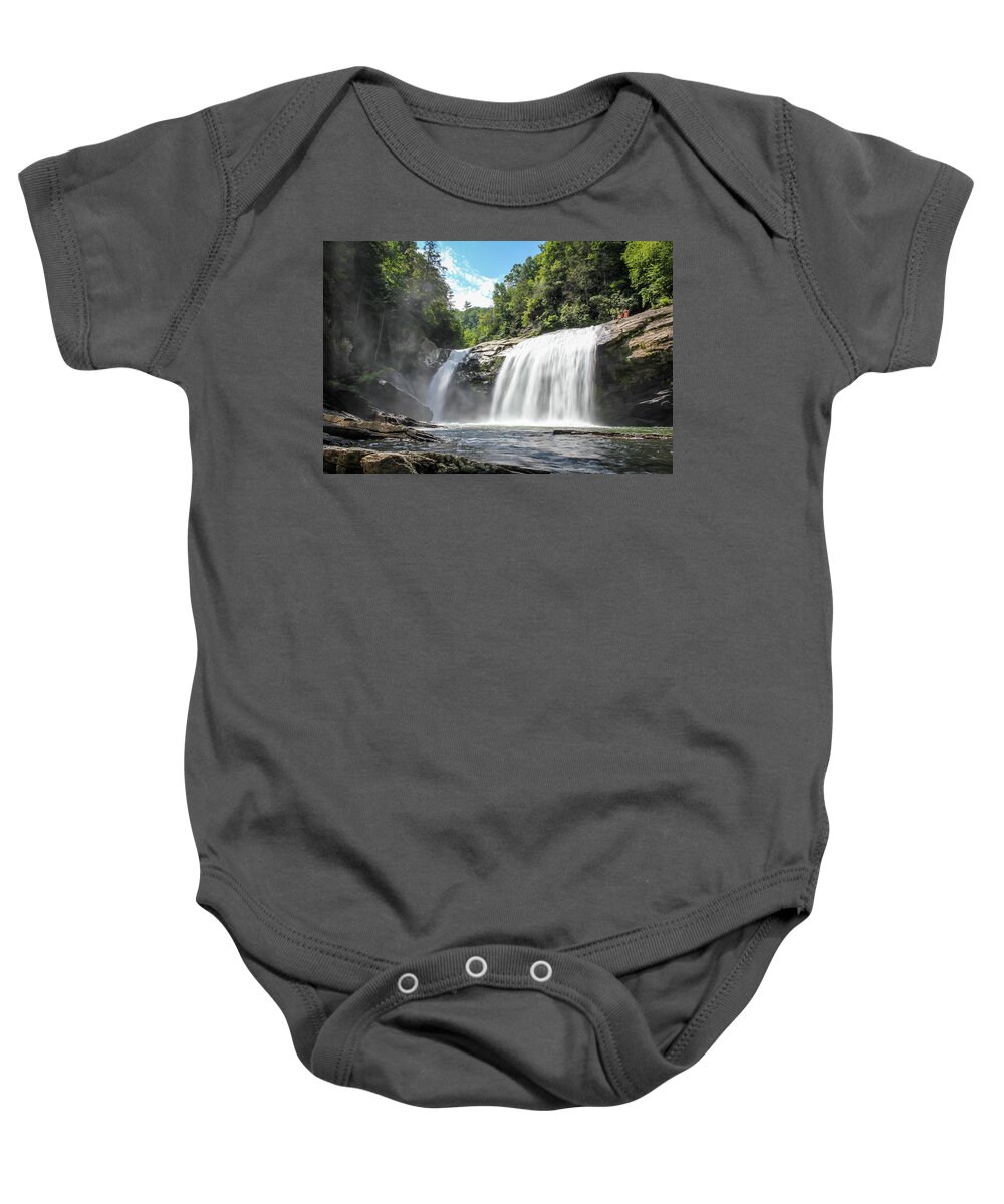 Compression Falls Baby Onesie featuring the photograph A Sunny Day At Compression by Chris Berrier