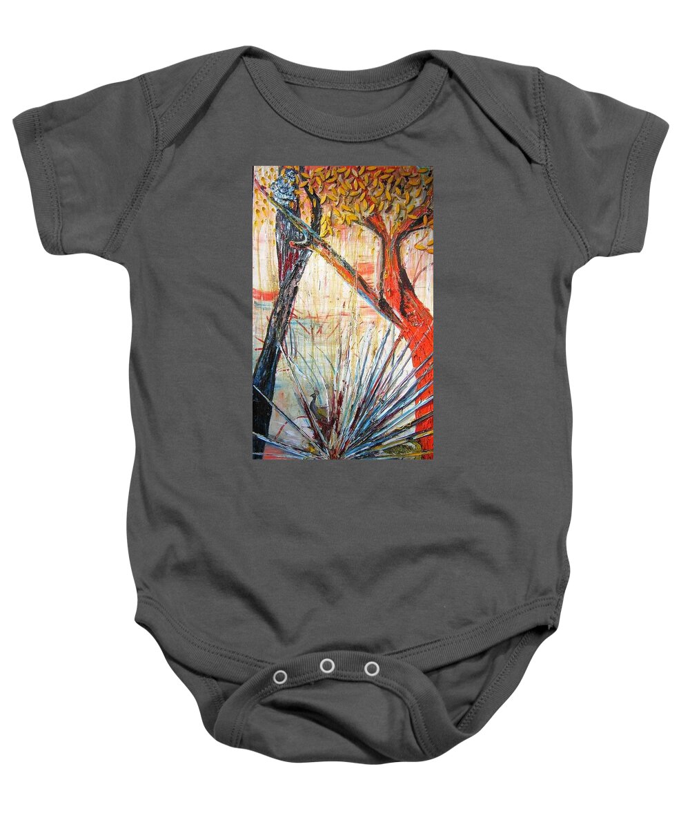 Trees Baby Onesie featuring the painting A Tribute by Peggy Blood