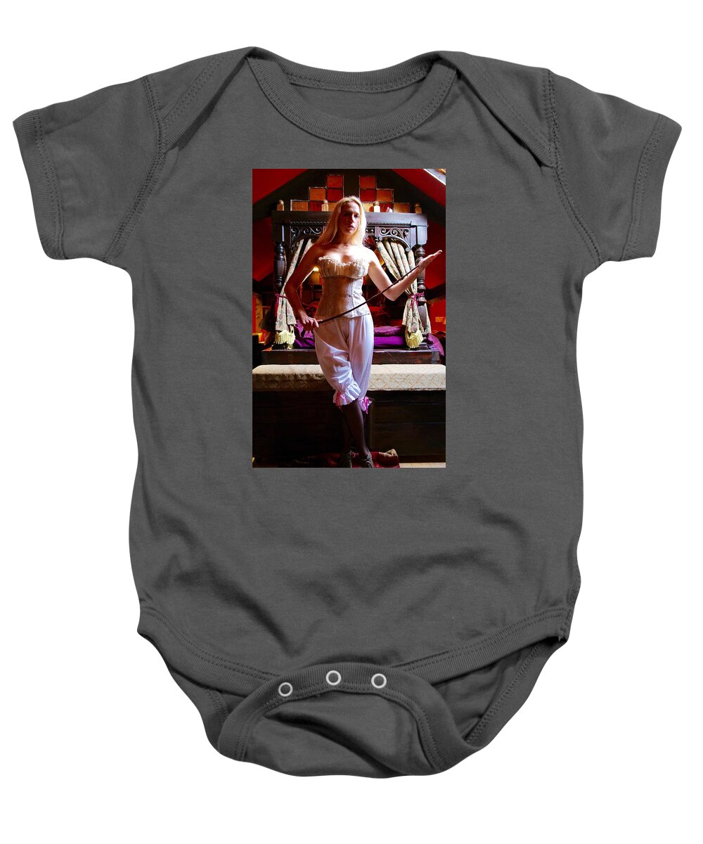 Woman Baby Onesie featuring the photograph A Victorian Domme by Asa Jones