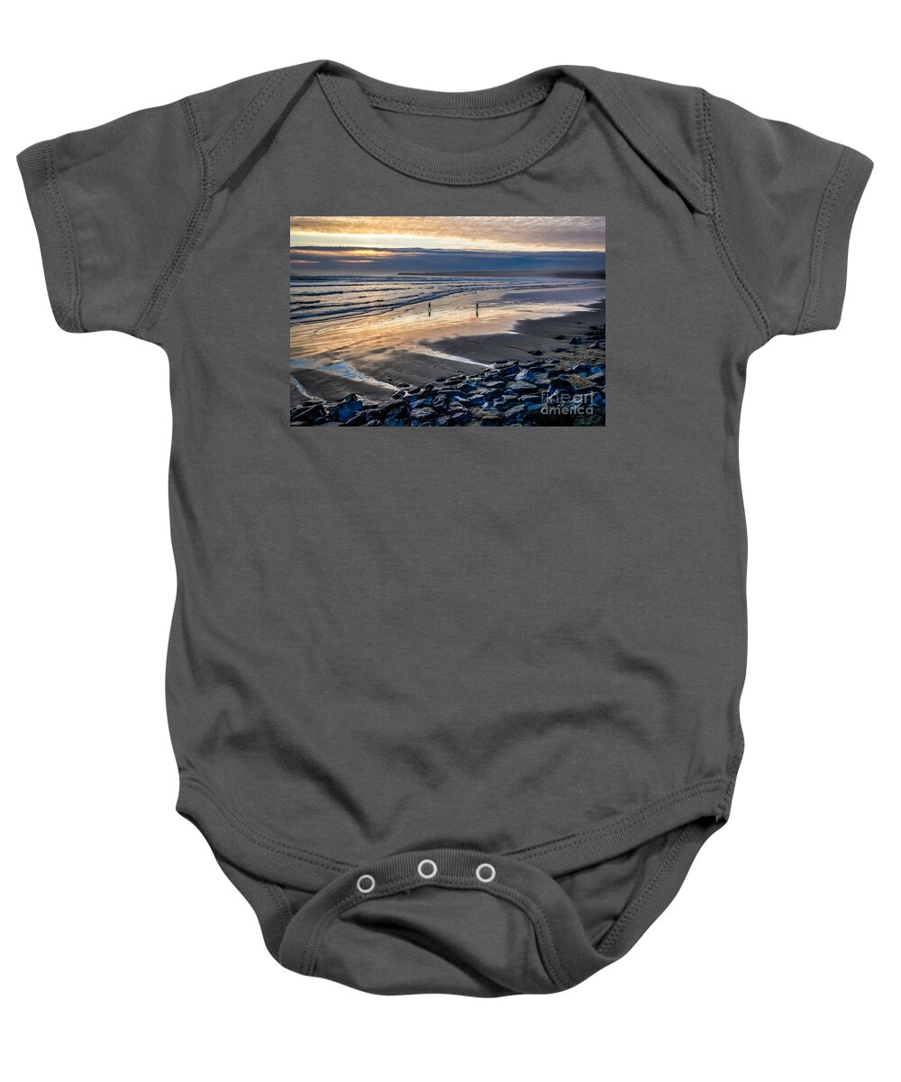 Sea Baby Onesie featuring the photograph A walk in the Evening by Juergen Klust