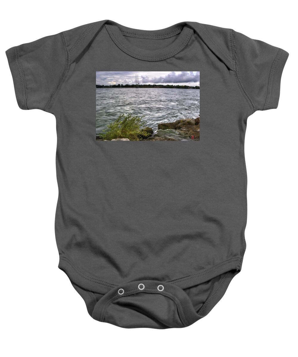 Buffalo Baby Onesie featuring the photograph A Ways Before The Falls by Michael Frank Jr