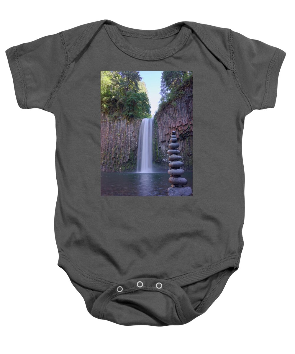 Waterfall Baby Onesie featuring the photograph Abiqua by Ivan Franklin