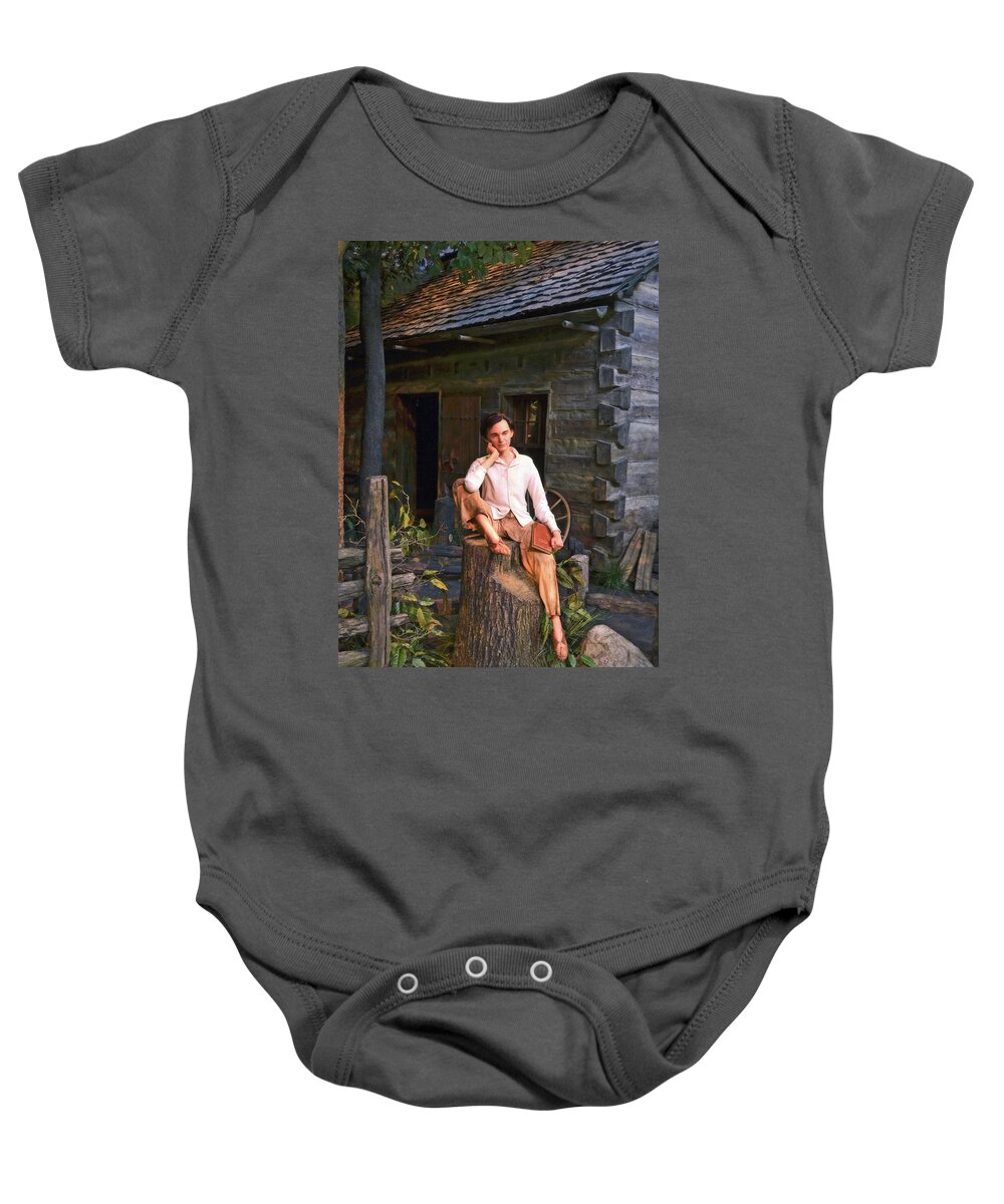 Abraham Lincoln Baby Onesie featuring the photograph Abraham Lincoln Library 001 by George Bostian